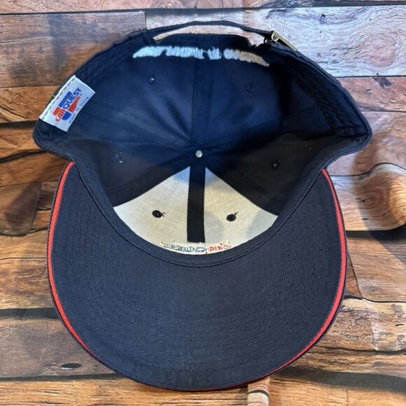 Carquest Auto Parts Embroidered Navy Blue Hat Adjustable Strap Cap Red Trim - Picture 5 of 6